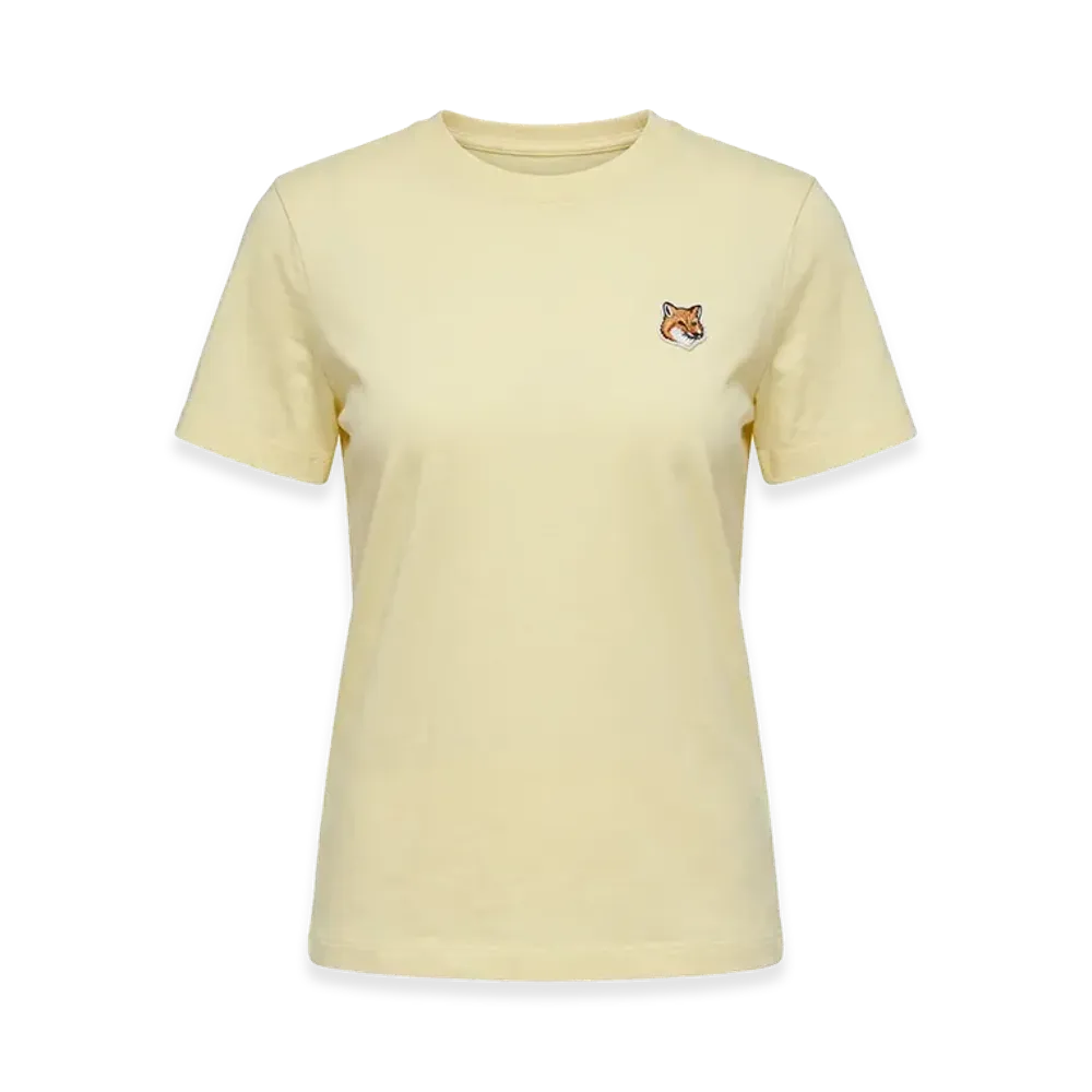 Maison Kitsune Women's Short Sleeve Logo Fox One-Point Crewneck T-Shirt Fox Head Regular "Yellow"