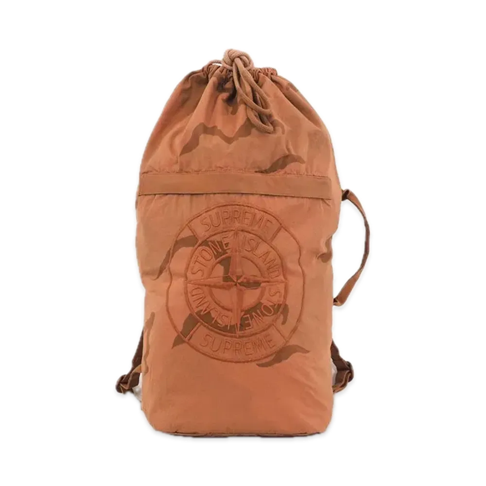 Supreme x Stone Island Camo Backpack "Orange"