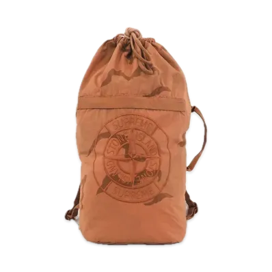 Supreme x Stone Island Camo Backpack "Orange"