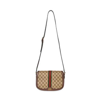 GUCCI x Balenciaga The Hacker Medium Shoulder Bag Coating Canvas "Beige"