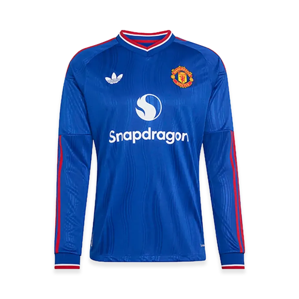 adidas 26-27 Manchester United Away Authentic Long Sleeve Jersey "Blue"