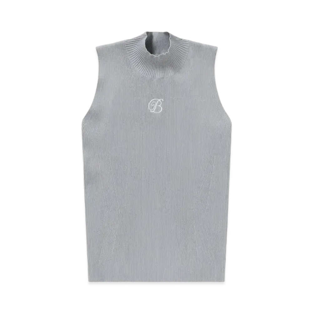 Blackeyepatch B Emblem High Neck Knit Tank "Gray"