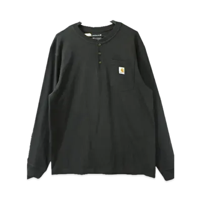 Carhartt Long Sleeve Pocket Henley Neck T-Shirt "Black"