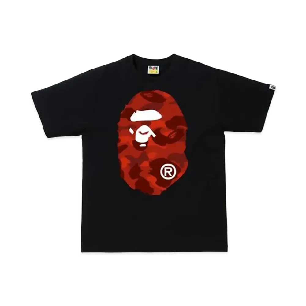 A BATHING APE Color Camo Big Ape Head T-Shirt (SS20) "Black/Red"