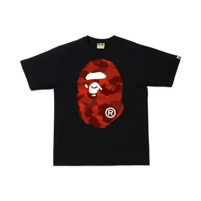 A BATHING APE Color Camo Big Ape Head T-Shirt (SS20) "Black/Red"