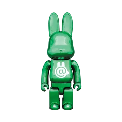 MEDICOM TOY "RABBRICK" Chrome 400% Green
