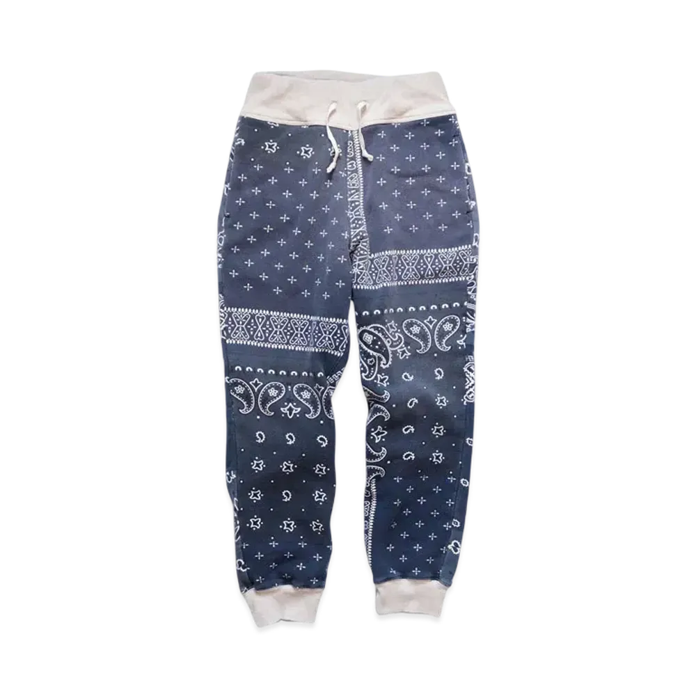 KAPITAL Fleece Bandana Sweat Ribs Pants "Purple Navy"