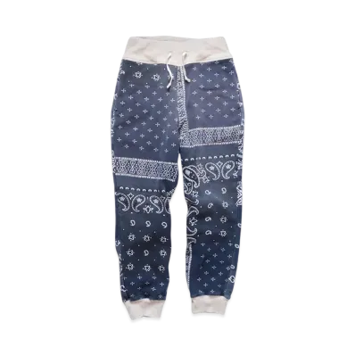 KAPITAL Fleece Bandana Sweat Ribs Pants "Purple Navy"