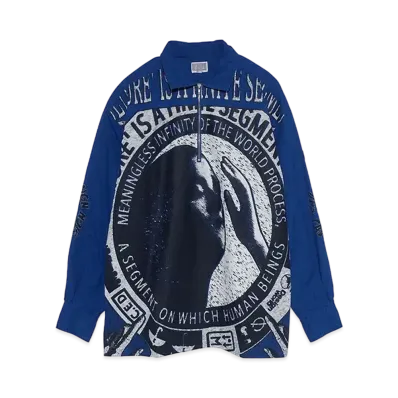Cav Empt (C.E) HALF ZIP BIG SHIRT "Blue"