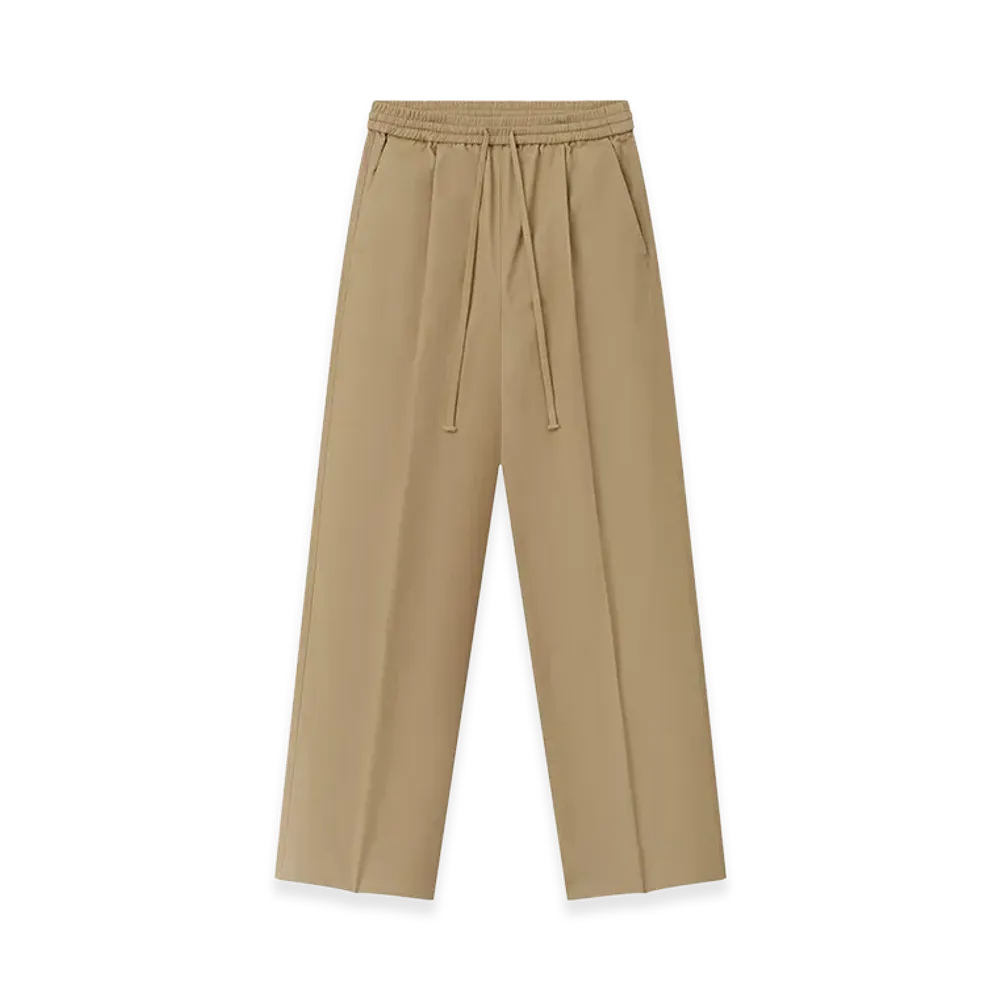 FEAR OF GOD ESSENTIALS Women's Cotton Twill Pleat Front Drawstring Pant "Dune"