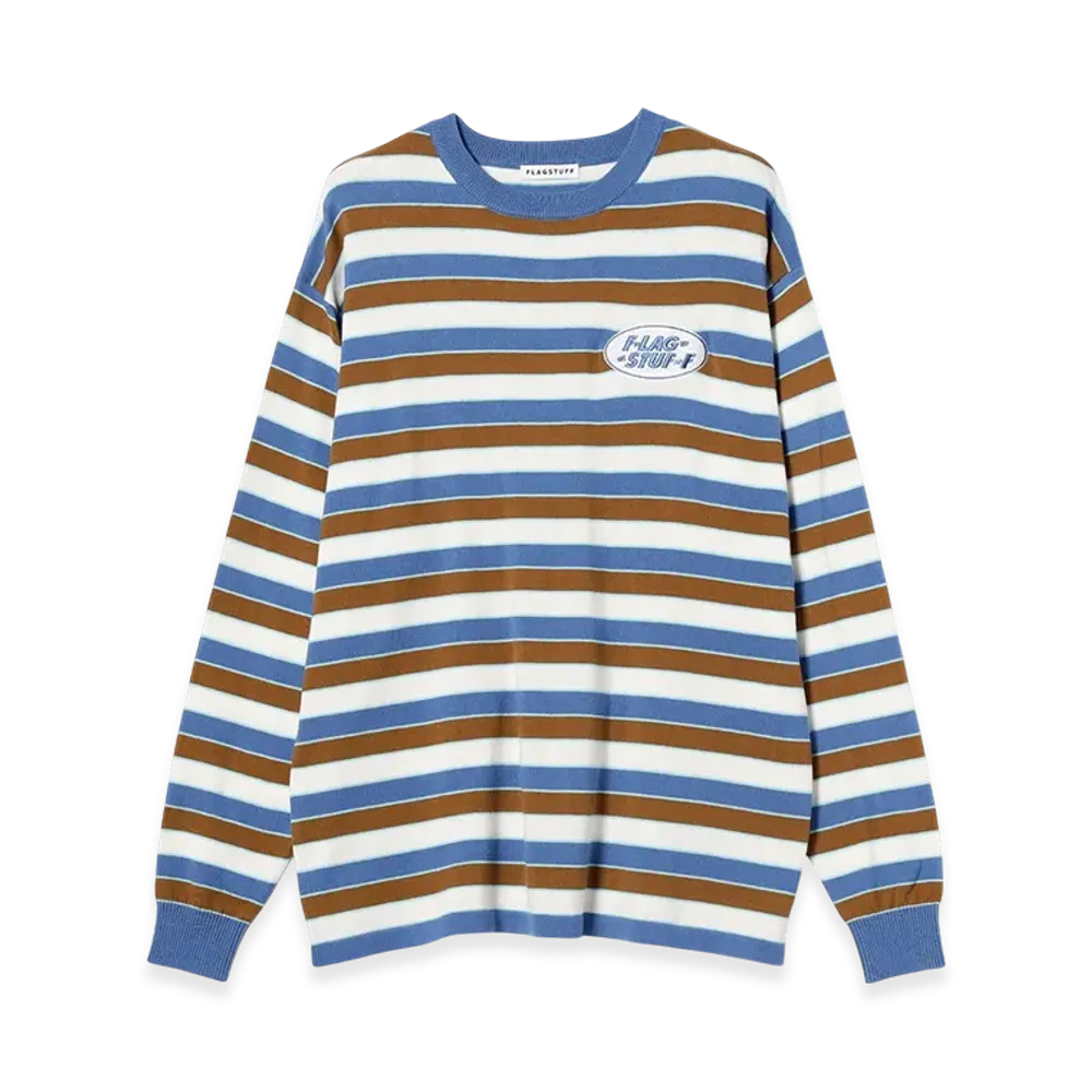 F-LAGSTUF-F Stripe LS Cotton Sweater "Blue"