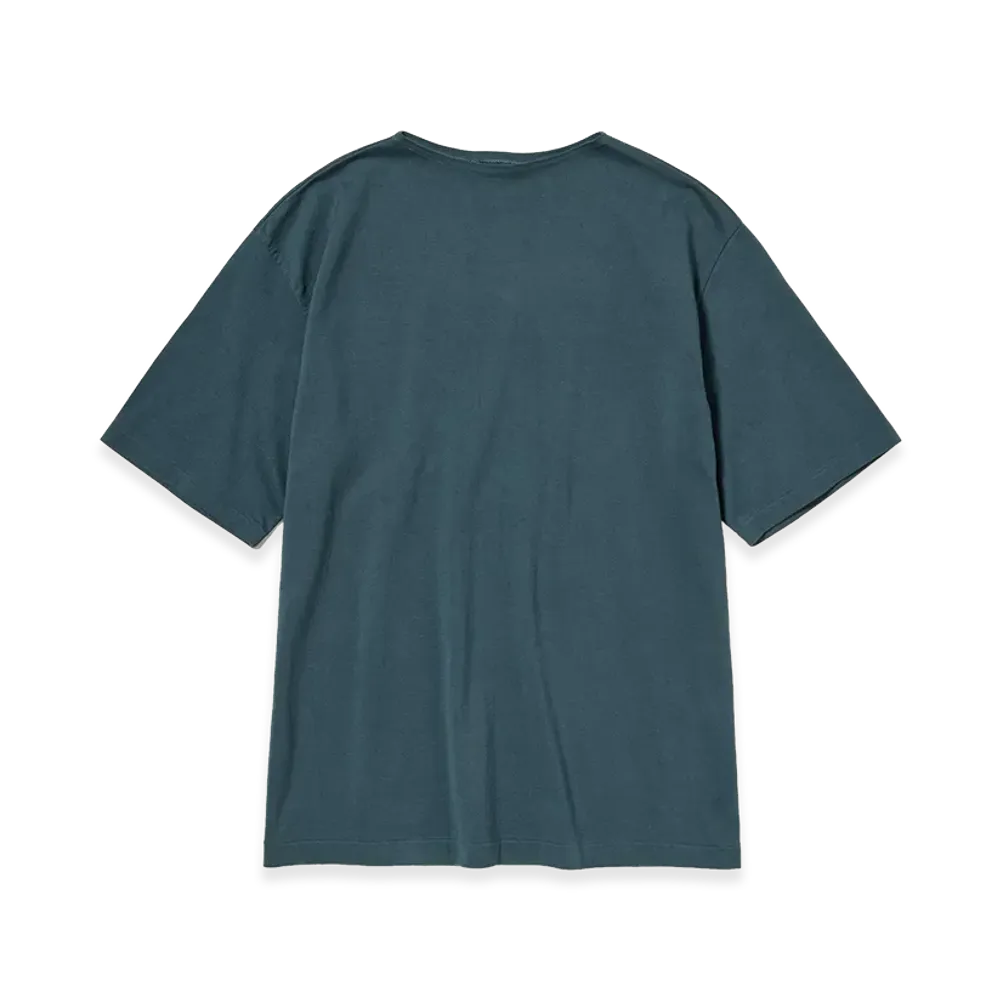 AURALEE Luster Plaiting Boat Neck Tee "Deep Blue"