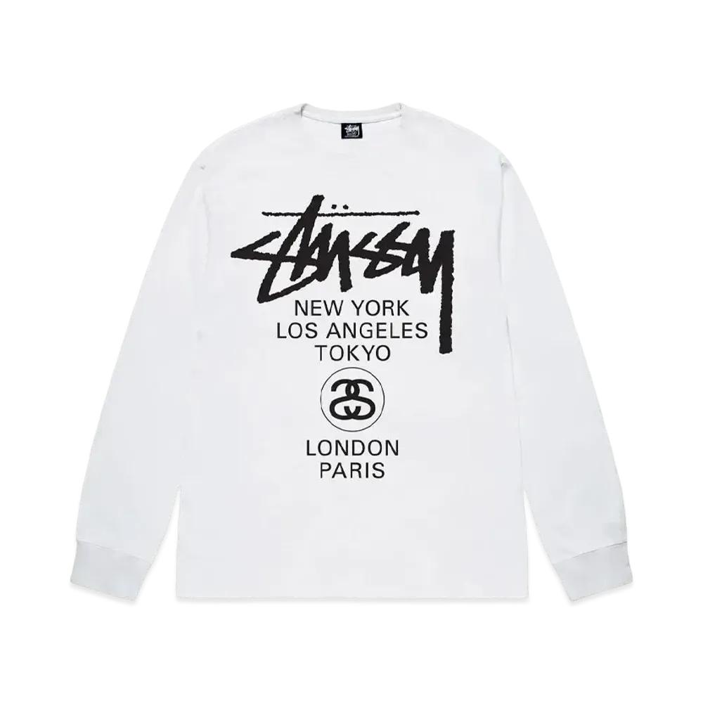 Stussy World Tour LS Tee "White"