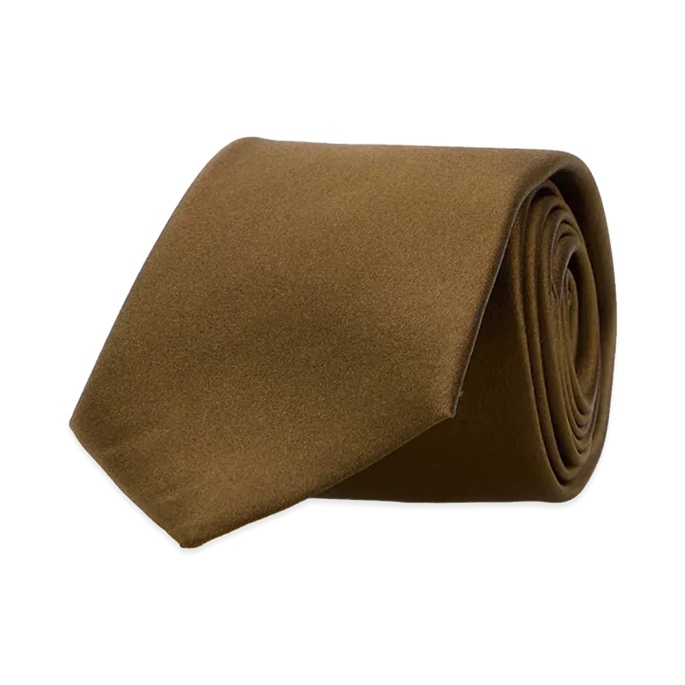 Saint Laurent Biscuit Satin Tie "Camel"