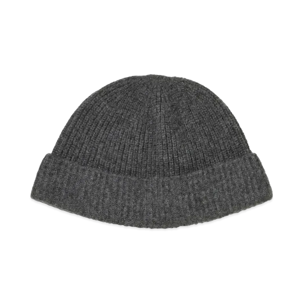 AURALEE Wool Soft Cord Knit Cap "Top Charcoal"