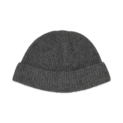 AURALEE Wool Soft Cord Knit Cap "Top Charcoal"
