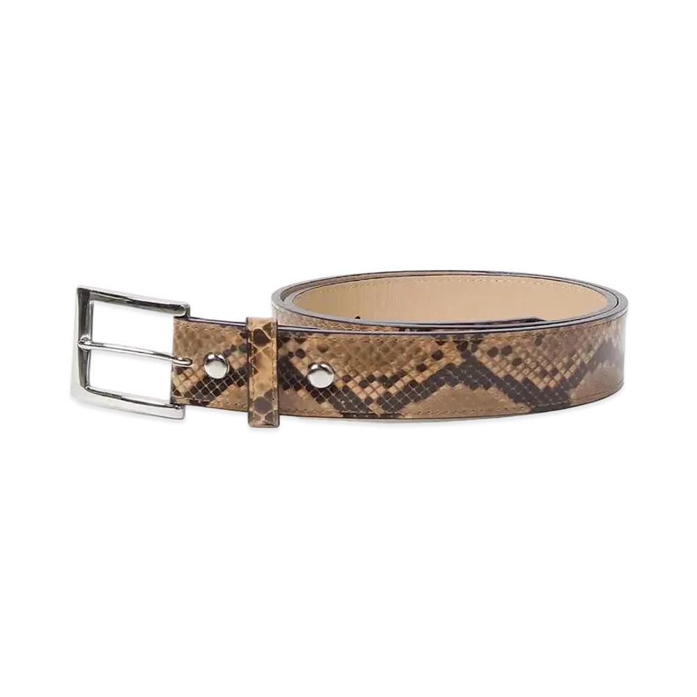 WACKO MARIA Python Leather Belt "Beige"