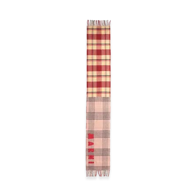 MARNI Women's Wool Check Scarf "Pink"