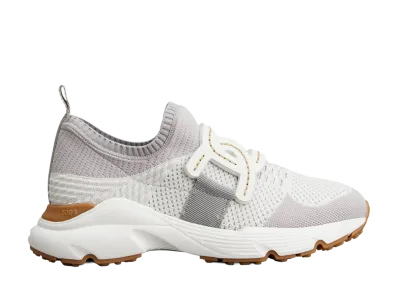 TOD'S Women's Kate Sneakers in Technical Fabric "Grey/White"