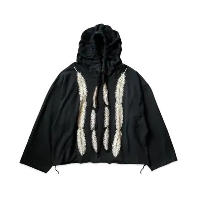 KAPITAL Fleece Feather Cord Catfish Hood Sweat "Black"