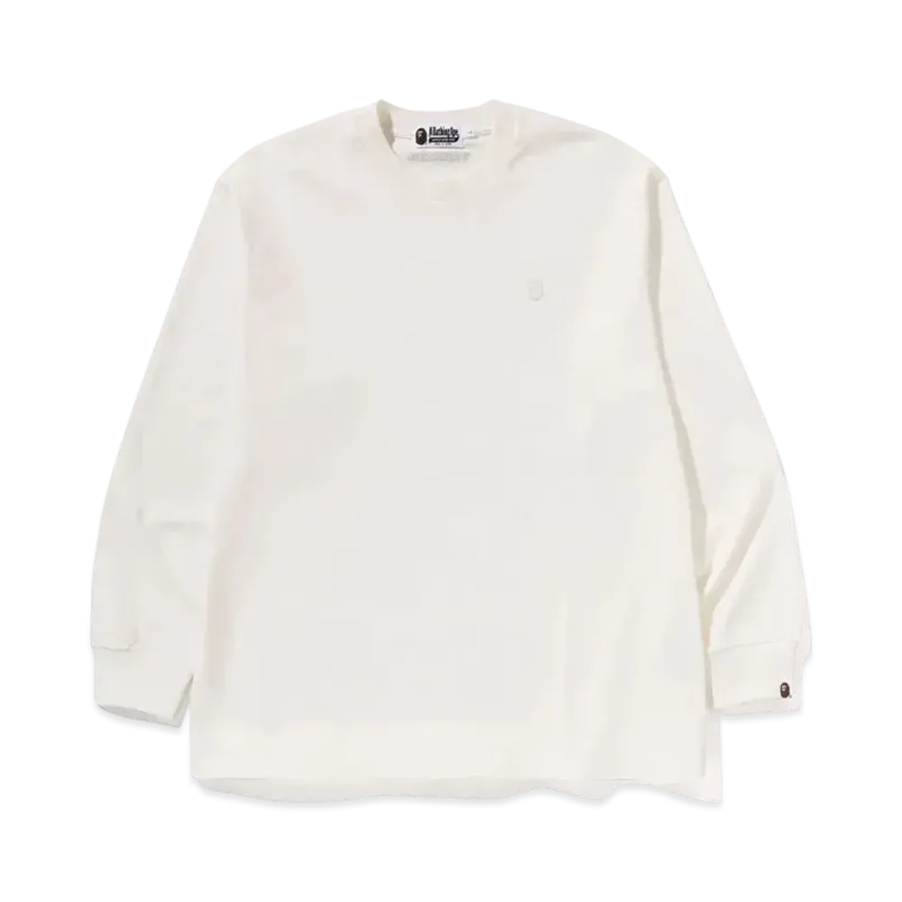 A BATHING APE One Point Relaxed Fit LS Tee "Ivory"