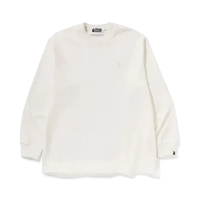 A BATHING APE One Point Relaxed Fit LS Tee "Ivory"