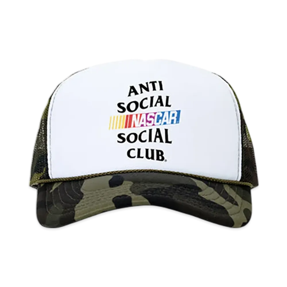 ANTI SOCIAL SOCIAL CLUB x NASCAR Games Trucker Hat "White/Camo"