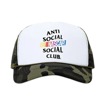ANTI SOCIAL SOCIAL CLUB x NASCAR Games Trucker Hat "White/Camo"