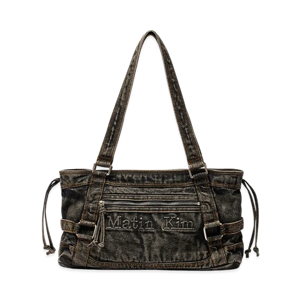 Matin Kim Matin Washed Denim Square Bag "Black"