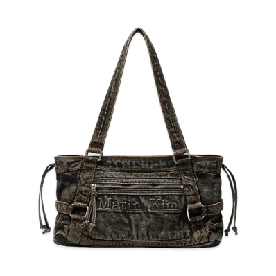 Matin Kim Matin Washed Denim Square Bag "Black"