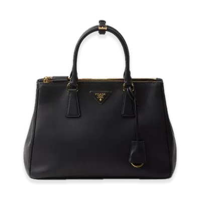 PRADA Galleria Large Soft Grain Leather Bag "Black"