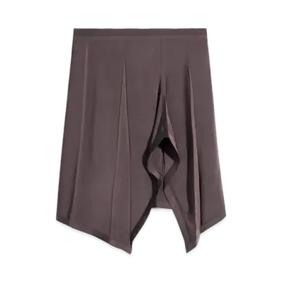 LEMAIRE Women's Poly-Viscose Twill Creased Scarf Skirt "Glossy Brown"