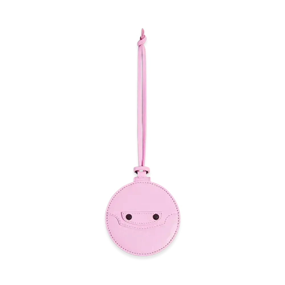 BALENCIAGA Le City Round Mirror Charm "Bubbly Pink"