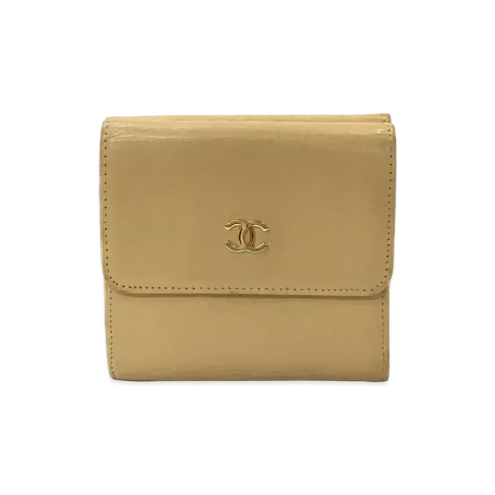 CHANEL Coco Mark W Hook Wallet "Beige"