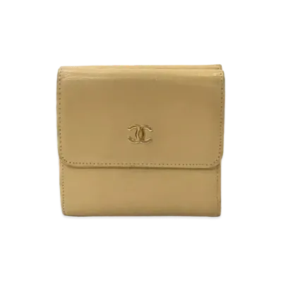 CHANEL Coco Mark W Hook Wallet "Beige"