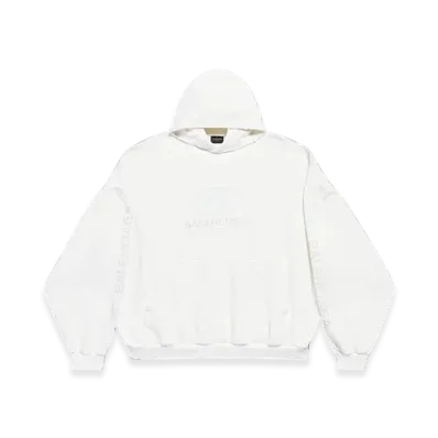 BALENCIAGA Surfer Round Oversized Hoodie "White Light Blue"