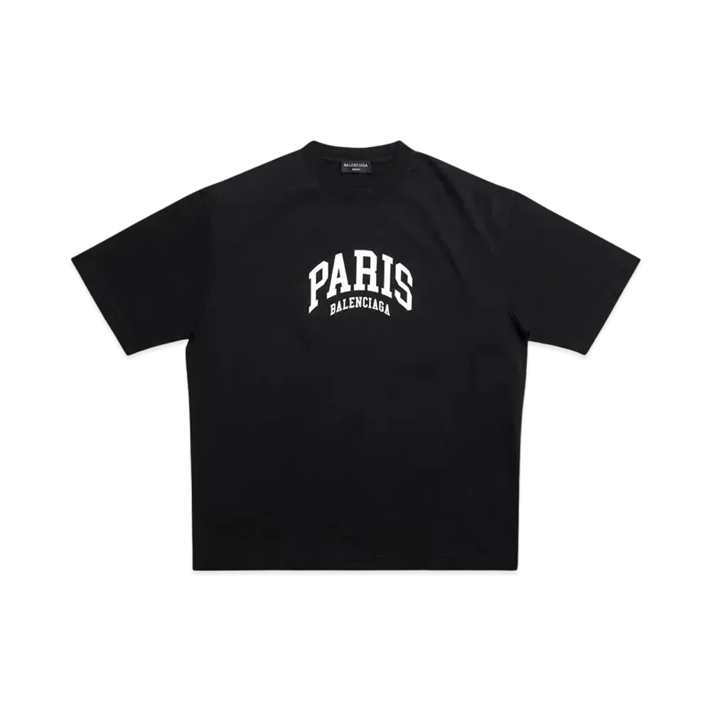 BALENCIAGA MENS Cities Paris T-shirt Medium Fit "Black/White"