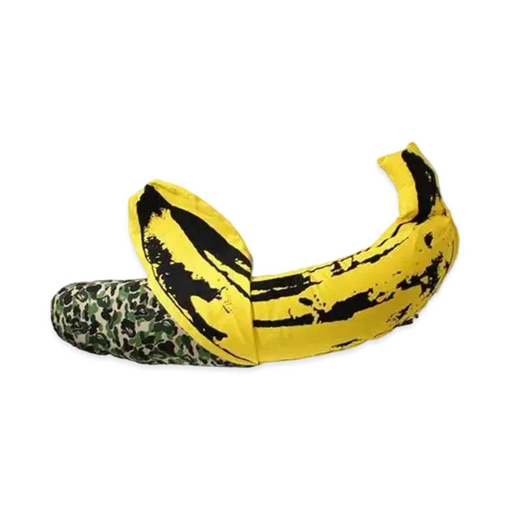 A BATHING APE / MEDICOM TOY / ANDY WARHOL ABC CAMO BANANA CUSHION S "Green"