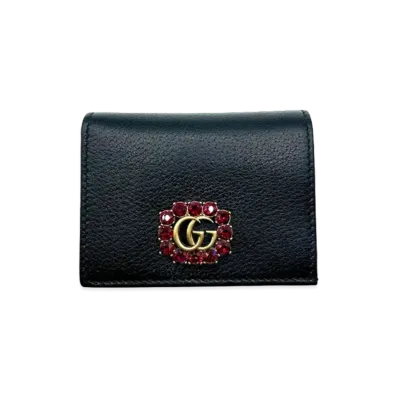 GUCCI GG Marmont Crystal Compact Wallet "Black"