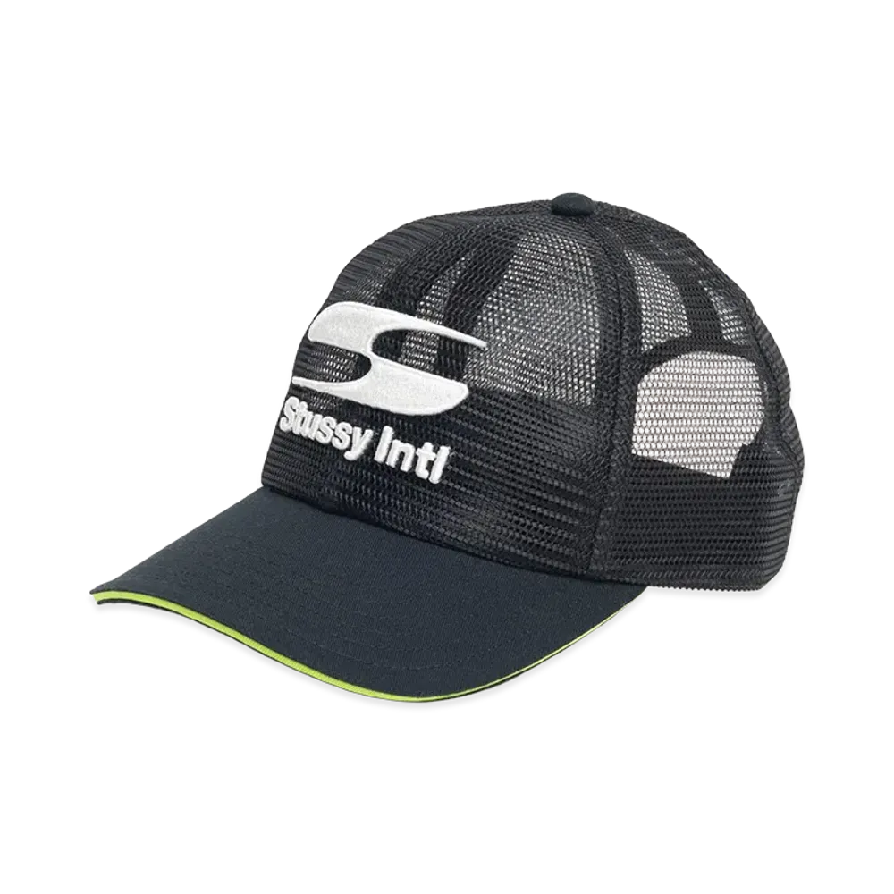 Stussy Mid-Depth Moto S Mesh Trucker "Black"