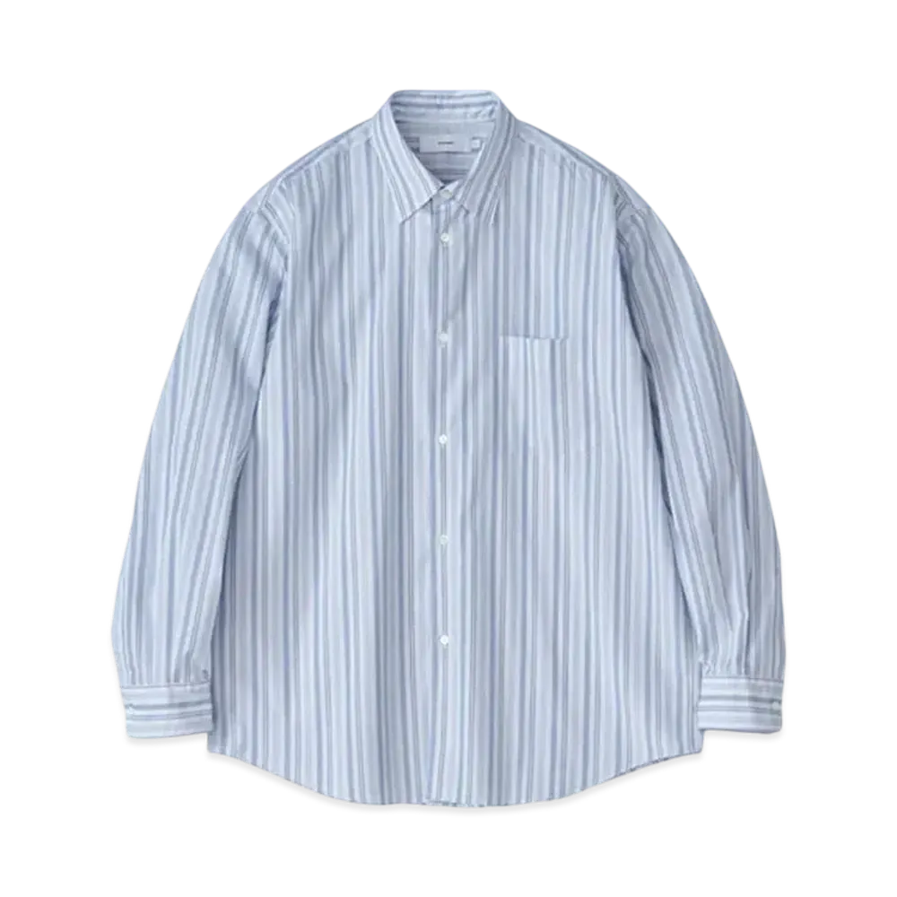 Graphpaper Broad Regular Collar Shirt "Sax Stripe"