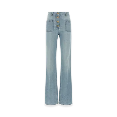 Valentino Garavani Women's High Waist Jeans "Light Blue"