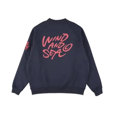WIND AND SEA x LEEGET Crewneck Raglan Sweatshirt "Navy"