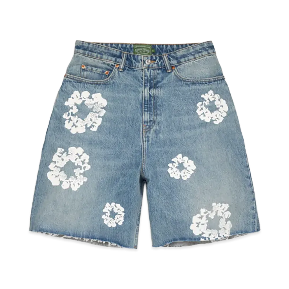 DENIM TEARS Cotton Wreath Denim Short "Light Wash"