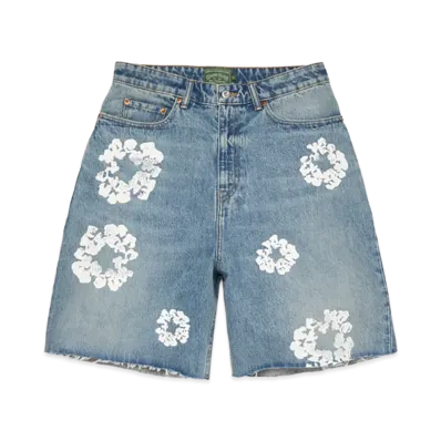 DENIM TEARS Cotton Wreath Denim Short "Light Wash"