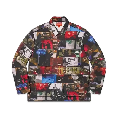 Supreme Nas and DMX Collage Denim Chore Coat "Multi"