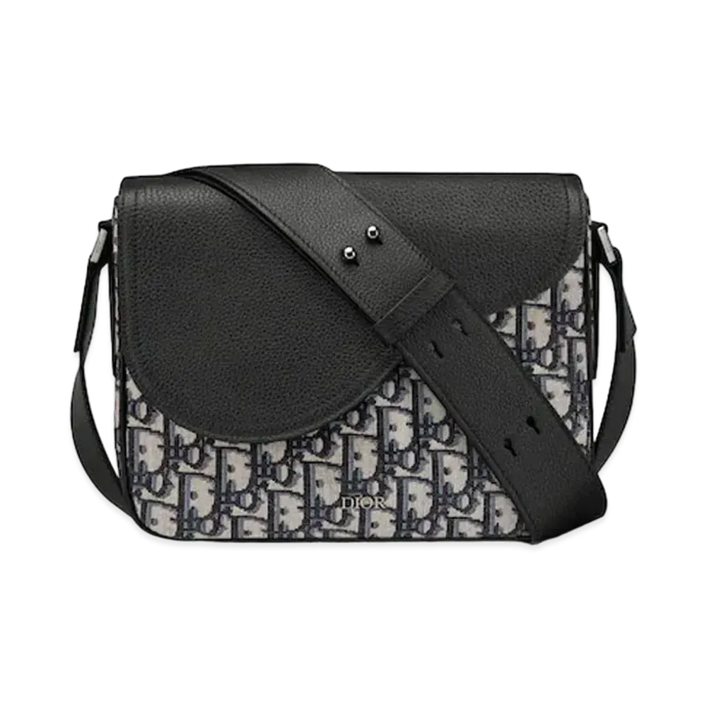 Dior Saddle Mini Messenger Bag Dior Oblique Jacquard & Grain Calfskin "Beige"