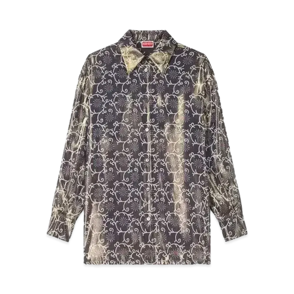 KENZO 'MARGUERITE'' Oversize Shirt "Blue Black"