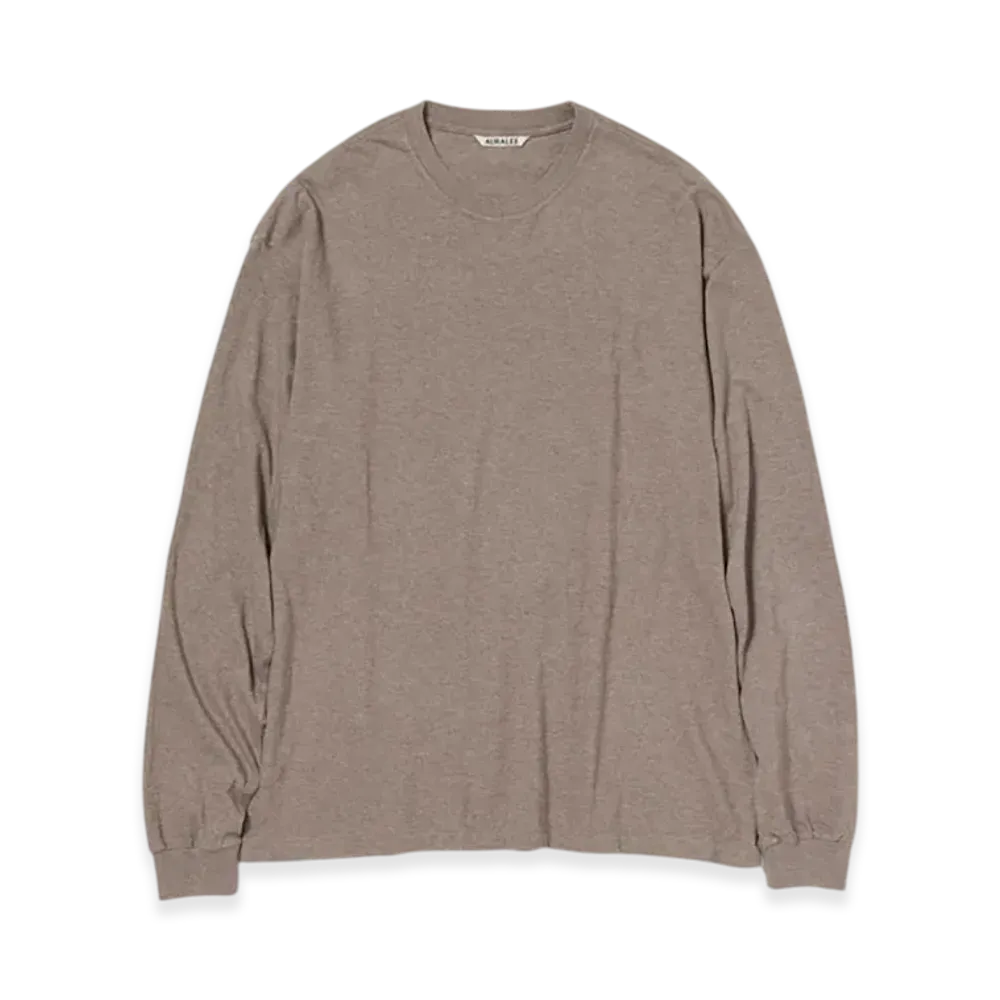 AURALEE Seamless L/S Tee "Top Brown"