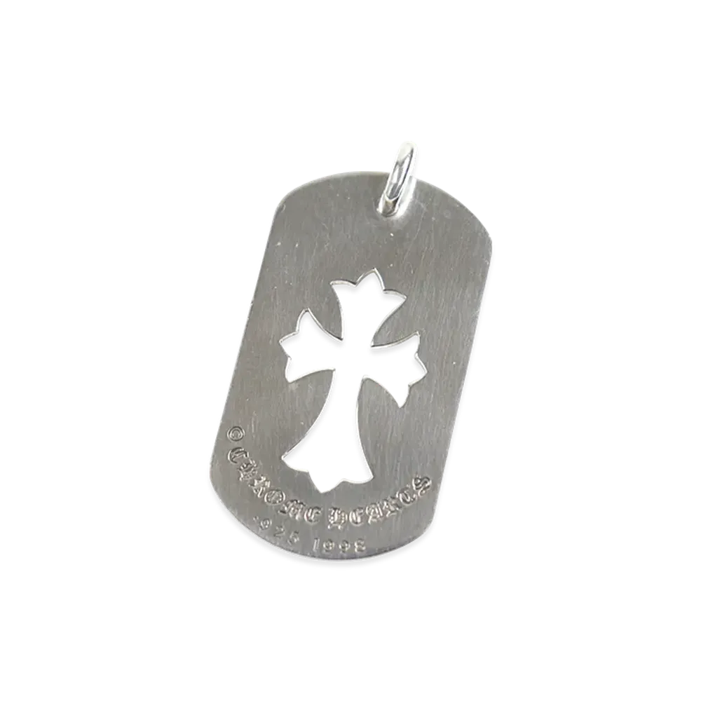 Chrome Hearts Cutout Cross Large Dog Tag Pendant Top SV925 "Silver"
